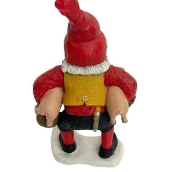 Candy Design Norway Santa like Gnome figurine holding 2 pigs approximately 6” - Picture 7 of 13
